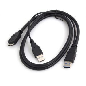 כבל מתאם 1M USB 3.0 A Y USB 2.0 male to Micro B Power Data Cable For Mobile HDD SSD מתאם