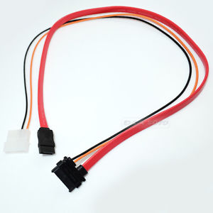 Slim SATA Cable 13pin (7+6pin) Female To 7pin SATA + 4pin power Cable כבל