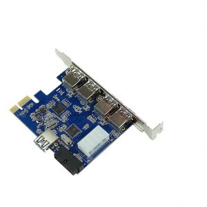 5Port PCI-E PCI Express Card to USB 3.0+19 Pin Connector Adapter – chip Renesas D720201 & Genesys Logic GL3520 מתאם