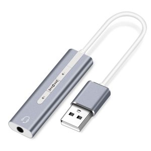 USB To 1 X 3.5mm  Audio Adapter External Sound Card כרטיס קול