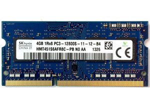 זכרון למחשב נייד Hynix HMT451S6AFR8C-pb 4GB PC3-12800 DDR3 1600MHz  1.5v SODIMM