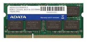 זכרון למחשב נייד A-data AD3S1333W8G9-S 8GB DDR3 1333MHZ  1.5V CL9  SODIMM
