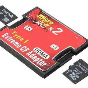 2Port  Micro SD To Type I Compact Flash Card Reader Adapter קורא כרטיסים