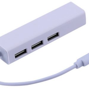 USB 3.1 Type C TO 3 Ports Hub with Ethernet Network LAN Adapter מתאם