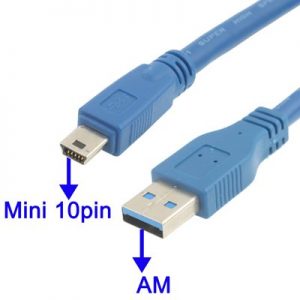 כבל USB3.0 מ-A זכר ל-MINI 10P זכר, 1.8M