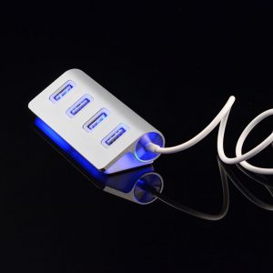 USB 2.0 4-Port Multi HUB Aluminum  For PC Mac