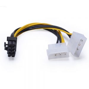 2X4-pin male connector  to 8pin PCI-e PCI Express Adapter Cable for Video Card מתאם