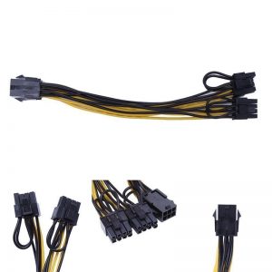 PCI-E 6-Pin Femal To Dual 6+2 Pin Power Adapter Cable מתאם