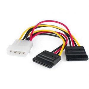 Molex to 2 SATA Power Y Splitter Adaptor Cable