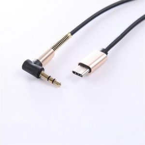 L shaped Phone USB Type-C Audio Cable  Converter to 3.5 mm Jack AUX Audio Cord 1m כבל