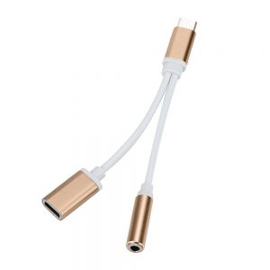 2in1 Type C to 3.5 mm and Charger Headphone Audio Jack USB C Cable Adapter