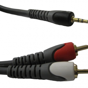 כבל אודיו PL 3.5 סטריאו זכר – 2xRCA זכר איכותי 1.8 מטר TopX