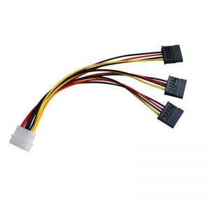 4Pin IDE  Molex  to 3 X SATA  Power Extension Cable Connector כבל