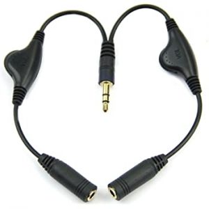 Headphone 3.5mm Stereo Audio Y Splitter Cable With Separate Volume Controls מתאם