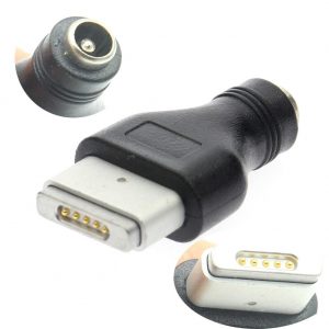 מתאם DC 5.5 x 2.1mm  Female  to Magsafe 2 5 Pin T Shape  Male Adapter Connector