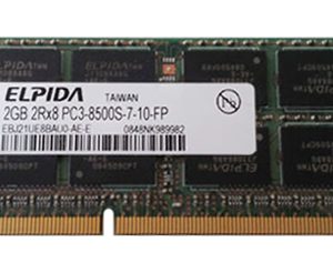 זכרון למחשב נייד ELPIDA EBJ21UE8BAU0-AE-E 2GB DDR3 PC3-8500 1066mhz CL7 SODIMM
