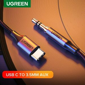 Ugreen USB  Type C to  3.5mm  AUX Headphones Cable Adapter For Xiaomi Huawei 1M כבל