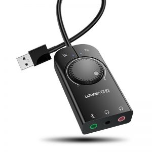 Ugreen External USB Sound Card Mic Audio Card USB to –  2 X 3.5mm כרטיס קול
