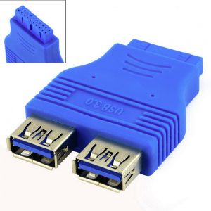 מתאם Motherboard  2 Ports USB 3.0 A  Female to 20 Pin  Header Female Connector Adapter