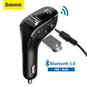 Baseus BT 5.0 FM Transmitter for Car Charger AUX USB מתאם בלוטוס