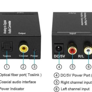 מתאם Analog RCA  To Digital Optical  Coaxial Toslink  Audio Converter Adapter
