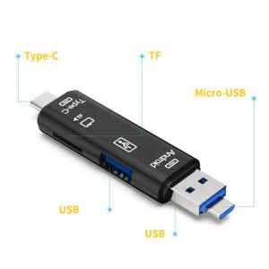 5IN1 USB 3.0 Type C / USB / Micro USB SD TF Memory Card Reader OTG Adapter קורא כרטיסים