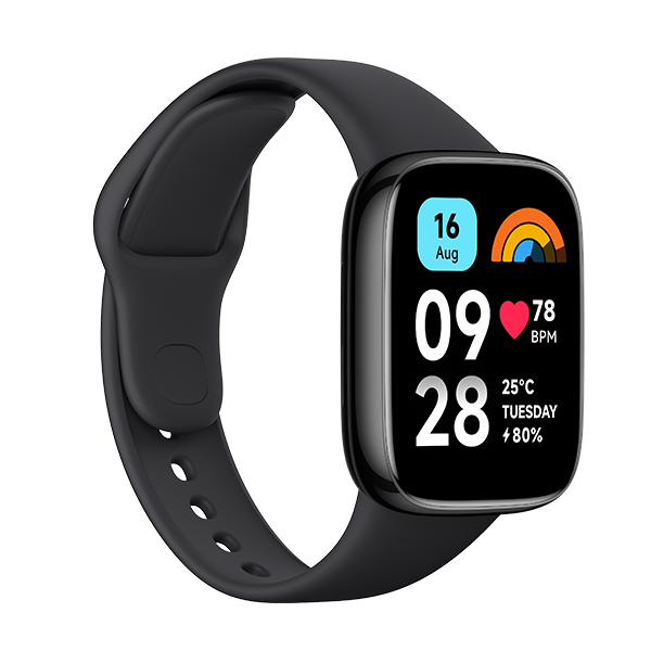 שעון ספורט חכם כולל אחוז חמצן בדם ודופק דגם Redmi Watch 3 Active בצבע שחור