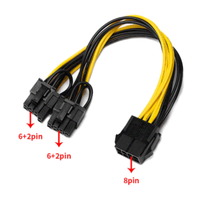 מתאם PCI-E 8-Pin  Femal To Dual 6+2 Pin Power Adapter Cable
