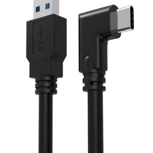 CABLE USB 3.2 GEN1 תקע C זכר זוויתי – A זכר, למשקפי מציאות מדומה  OCULUS QUEST VR, באורך 5 מטר
