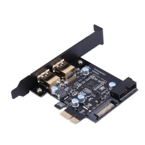 מתאם -כרטיס הרחבה USB 3.0 to PCI-E 2 Port  Expansion Card – chip: Renesas uPD720201