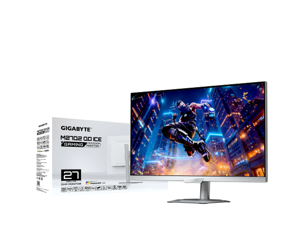 מסך גיימינג לבן Gigabyte M27Q2 ICE 27 Inch 2K SS IPS 1Ms 200Hz