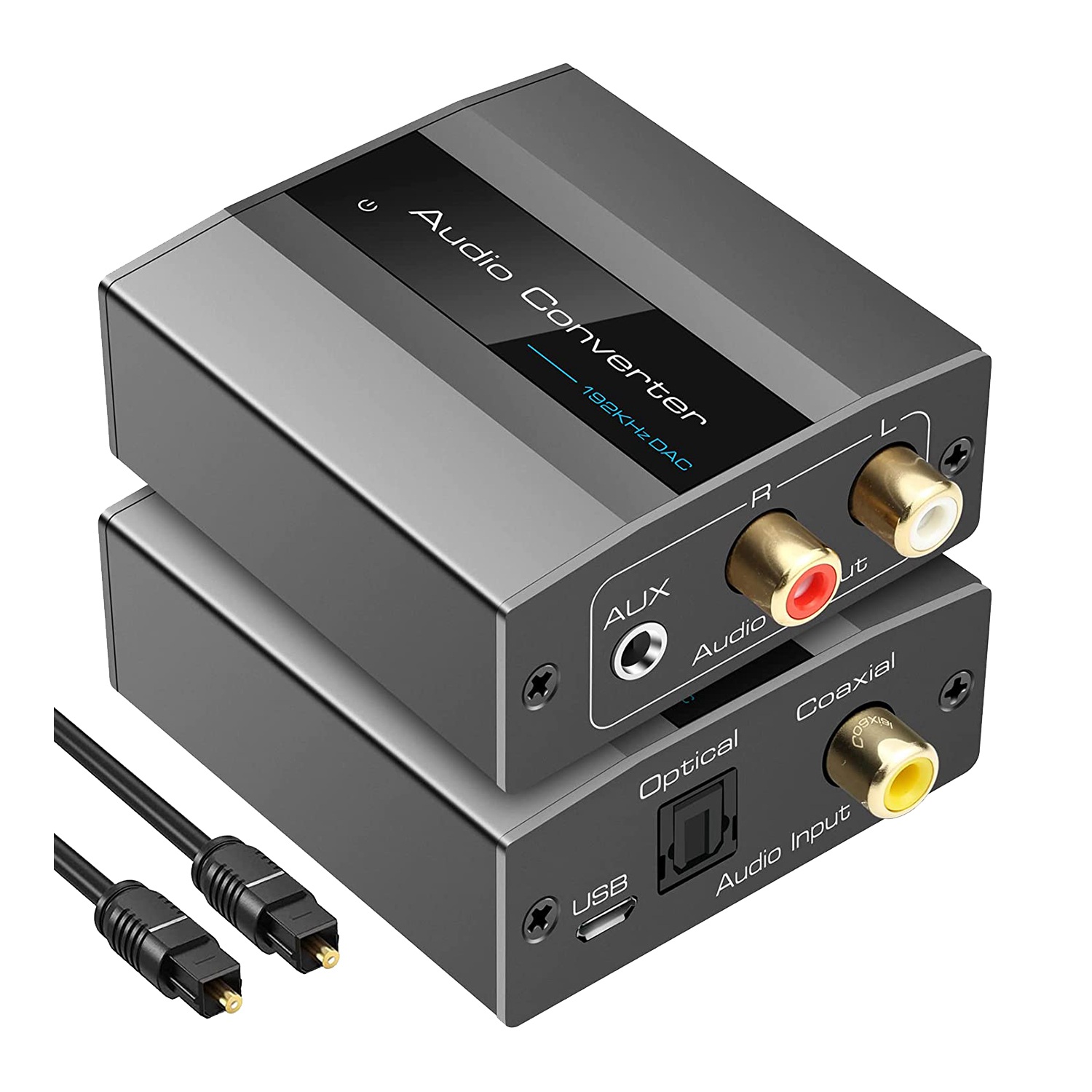 Optical Digital to RCA  Coaxial 3.5mm AUX  Analog  Audio Converter Adapter