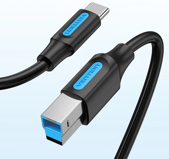 VENTION USB C to USB B 3.0 Printer Cable , HDD Case Cable  1m