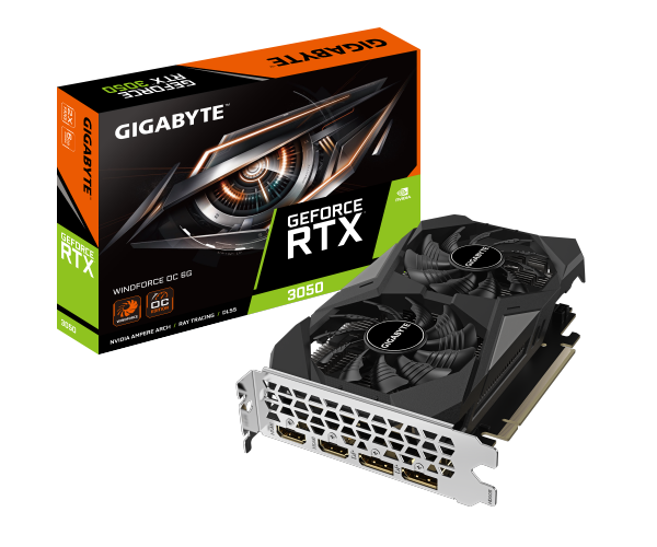 כרטיס מסך Gigabyte GV-N3050WF2OC-6GD GeForce RTX 3050 Windforce 2 6GB