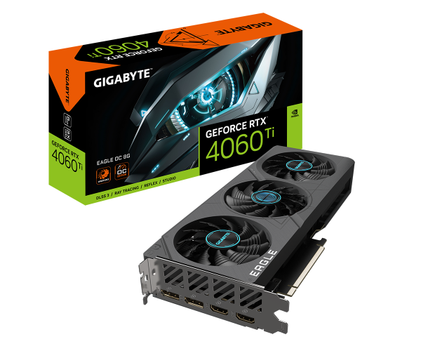 כרטיס מסך Gigabyte GV-N406TEAGLE OC-8GD RTX 4060 Ti EAGLE OC 8GB 1XHDMI 3XDP