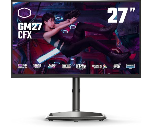 מסך קעור Cooler Master 27inch FHD 0.5ms VA 240hz HDR400 A-Sync CLM-GM27CFX