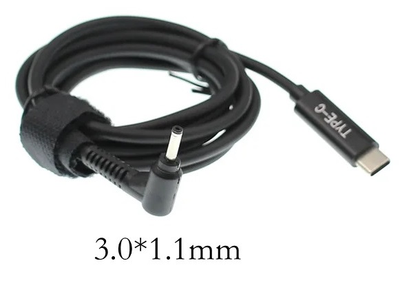 USB Type C to 3.0*1.0mm PD Power  Charging Cable 65W 1.5m