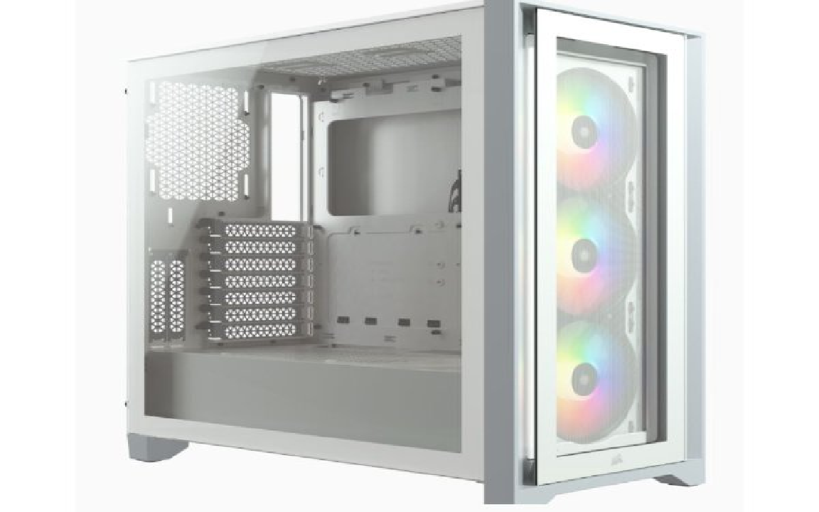 מארז CORSAIR CC-9011205-WW iCUE 4000X RGB Tempered Glass Mid-Tower ATX WHITE