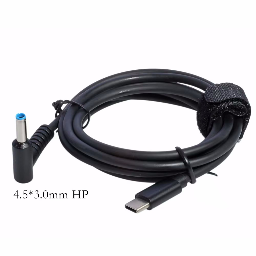 כבל טעינה USB Type C  to HP 65W  4.5*0.6 mm PD Power  Charging Cable 1.5m