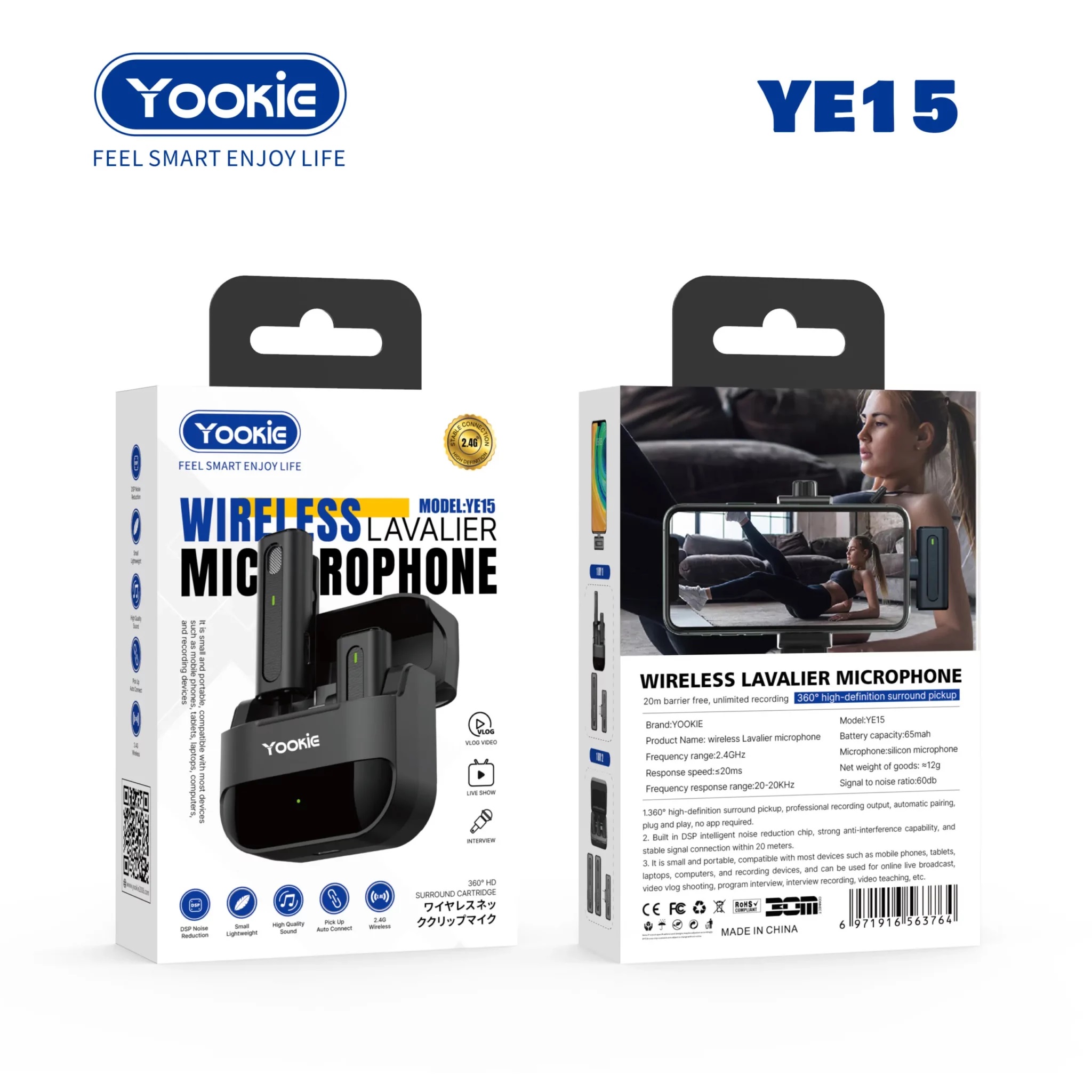 מיקרופון YOOKIE YE15 LIGHTNING W/CHARGING CASE – לשימוש באייפון