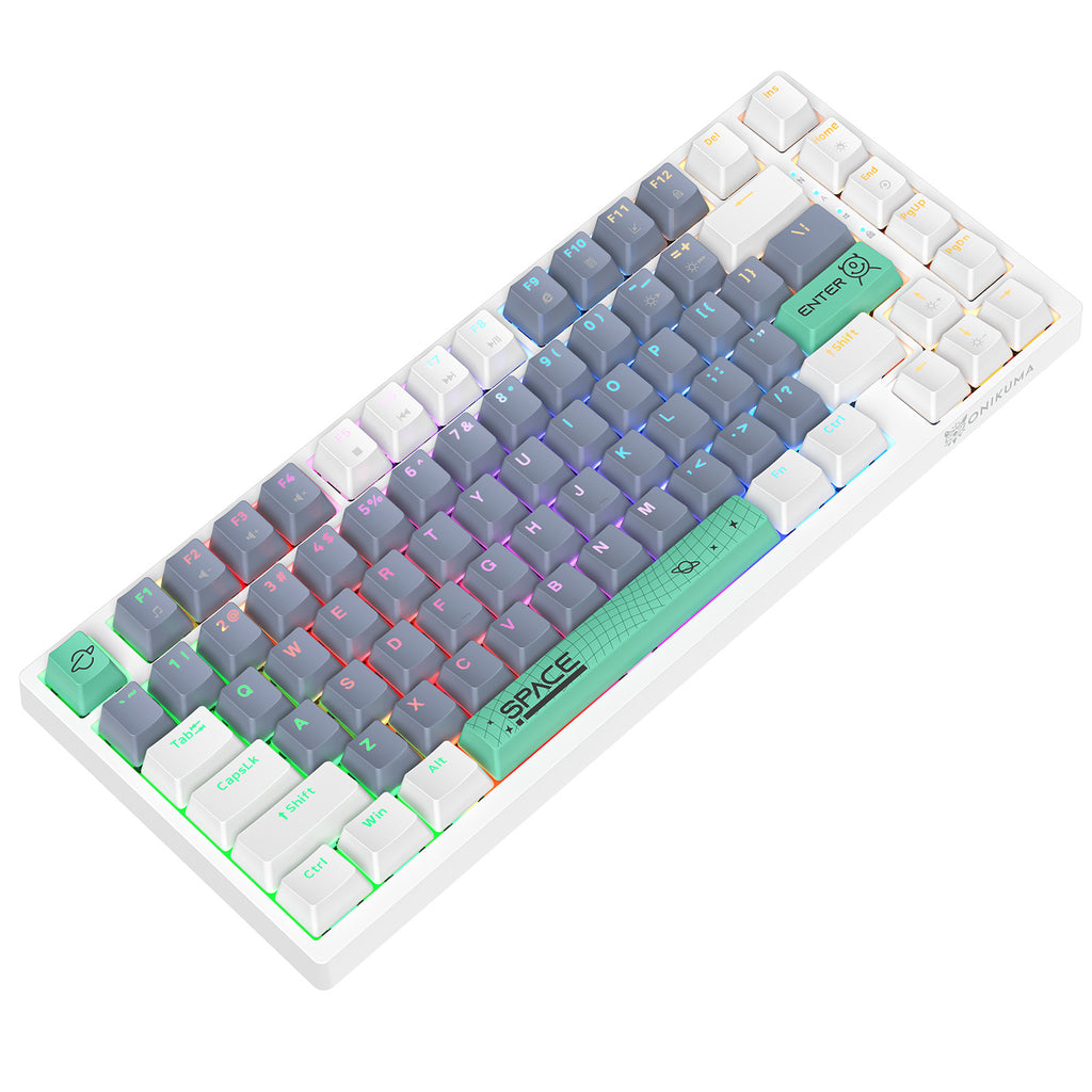 מקלדת מכנית ONIKUMA G52 82 KEY MECHANICAL KEYBOARD WHITE