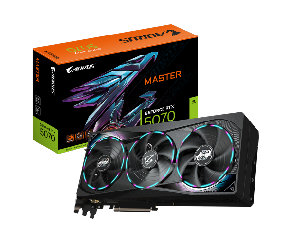 כ.מסך GIGABYTE AORUS GV-N5070AORUS M-12GD GeForce RTX 5070 MASTER 12G