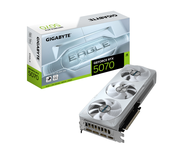 כ.מסך GIGABYTE GV-N5070EAGLEOC ICE-12GD GeForce RTX 5070 EAGLE OC ICE SFF 12G