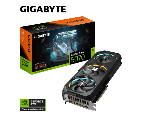 כ.מסך GIGABYTE GV-N5070GAMING OC-12GD GeForce RTX 5070 GAMING OC 12G