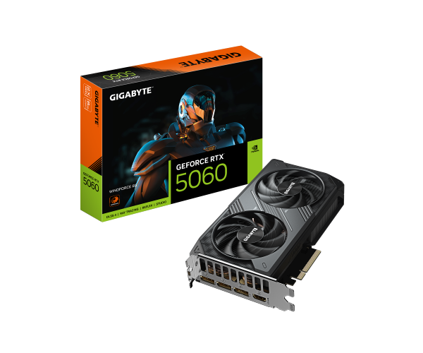 כרטיס מסך Gigabyte GV-N5060WF2-8GD GeForce RTX 5060 WindForce 2 8GB
