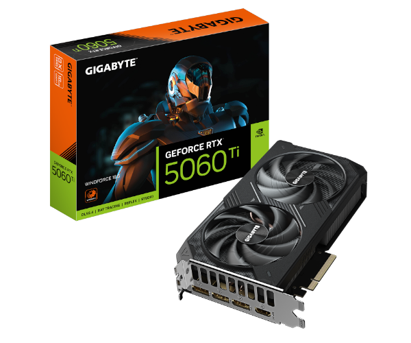 כרטיס מסך Gigabyte GV-N506TWF2-16GD RTX 5060 Ti WindForce 2 16GB