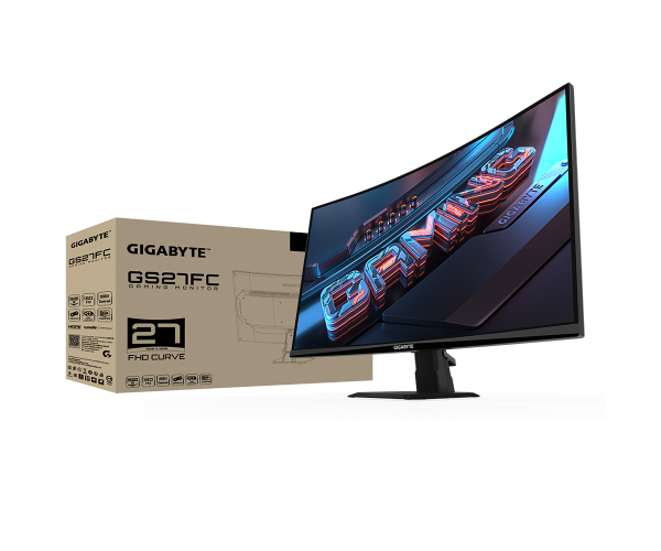 מסך גיימינג קעור Gigabyte GS27FC EU FHD VA 1MS HDR Ready 180Hz