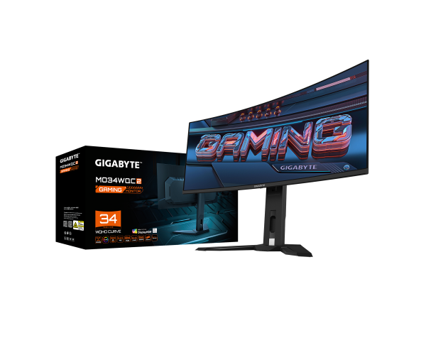 מסך קעור  GIGABYTE MO34WQC EK1 Curved 2K WQHD 34" QD-OLED 0.03ms 175Hz
