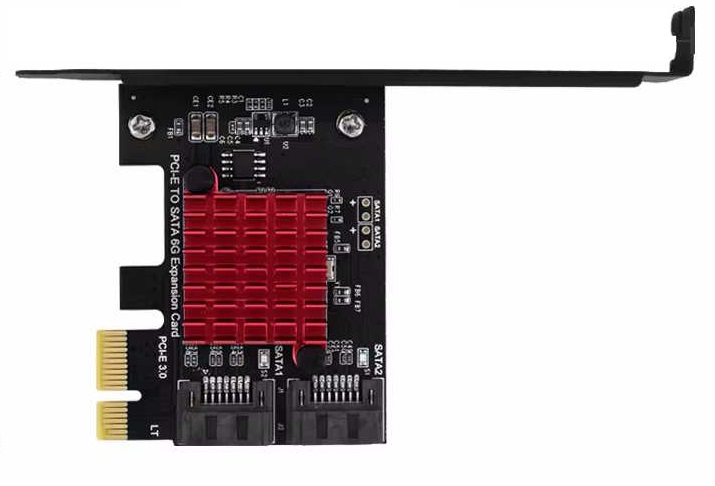 PCI-E 1X  to Sata  2 Ports  Adapter Expansion Card מתאם