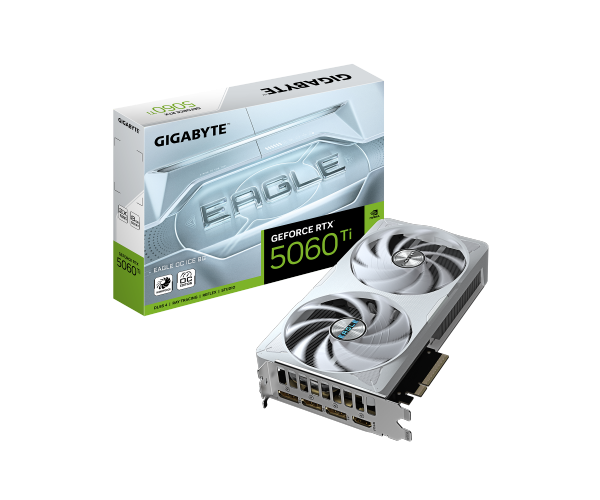 כרטיס מסך Gigabyte GeForce GV-N506TEAGLEOC ICE-8GD RTX 5060 Ti EAGLE ICE OC 8GB white